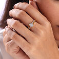 Sparkling Love Gold & Diamond Finger Ring,,hi-res view 2