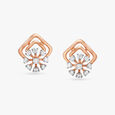 Graceful Floral Diamond Stud Earrings,,hi-res view 3