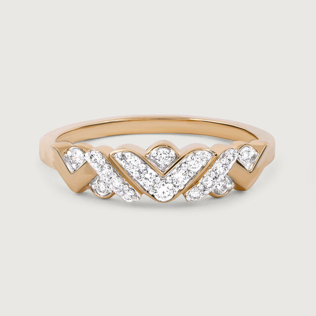 Basketry Vibes Gold and Diamond Finger Ring,,hi-res image number null
