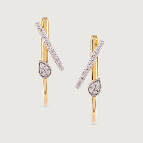 Radiant Spark Gold & Diamond Hoop Earrings