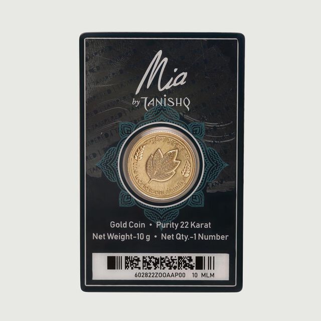 10 GM 22 Karat Sublime Mango Leaf Gold Coin,,hi-res image number null