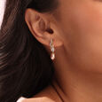Meandering River 18KT Diamond & Pearl Drop Earrings,,hi-res view 2