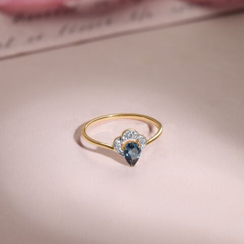 Blue Crown Diamond & Gold Ring