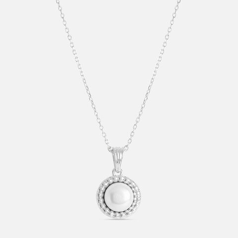 Chic Pearl Silver Pendant & Chain