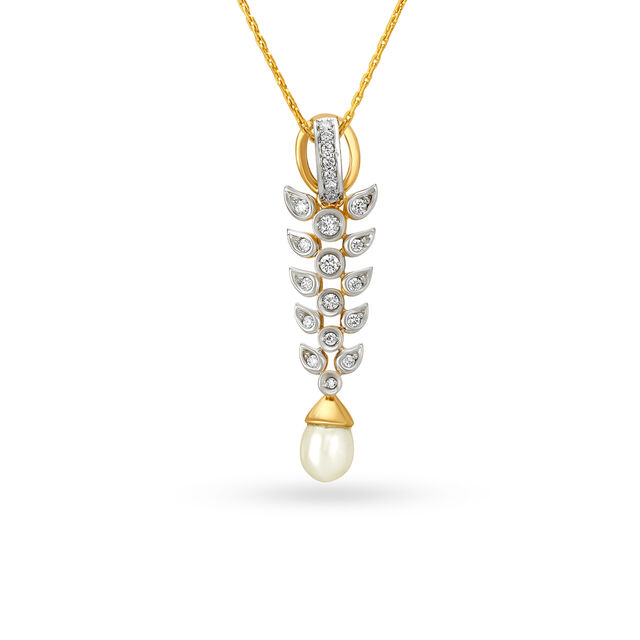 Diamond Vines and Pearly Drops Pendant Set,,hi-res image number null