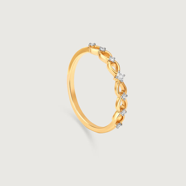 Interwoven Grace Gold & Diamond Finger Ring,,hi-res image number null