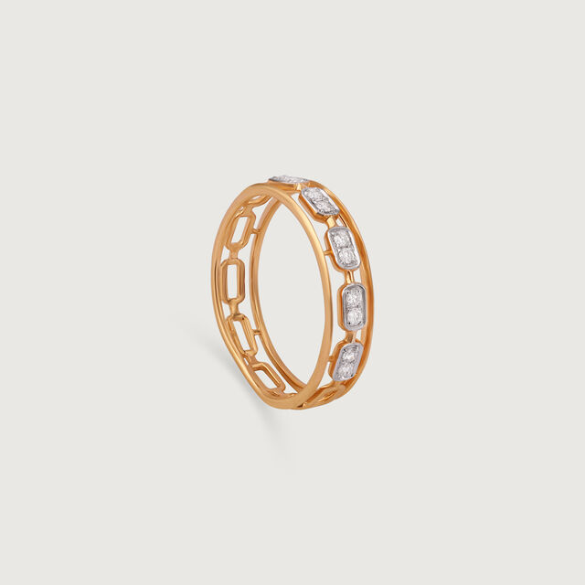 Linked Brilliance Gold & Diamond Ring,,hi-res image number null