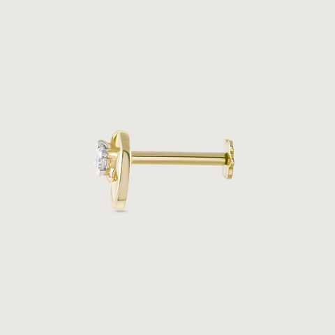 Lippan Tapestry Gold & Diamond Nose Pin