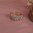 Radiant Chevron Gold & Diamond Finger Ring,,hi-res view 1