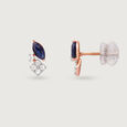 Sapphire Sparkle Gold & Diamond Stud Earrings,,hi-res view 4