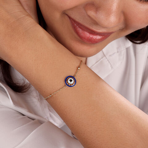 14KT Yellow Gold Wheel Of Life Evil Eye Bracelet