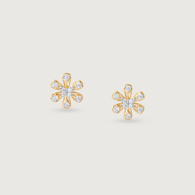 Floral Flutter Diamond Stud Earrings,,hi-res image number null