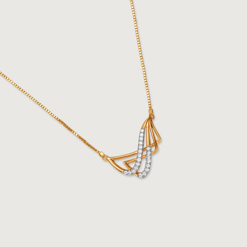 Oceans Rhythm 14 Kt Gold & Diamond Pendant with Chain