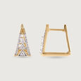 Geo Luxe Gold & Diamond Hoop Earrings,,hi-res view 4