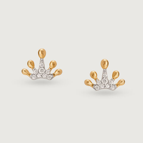 Regal Radiance 14KT Gold & Diamond Stud Earrings