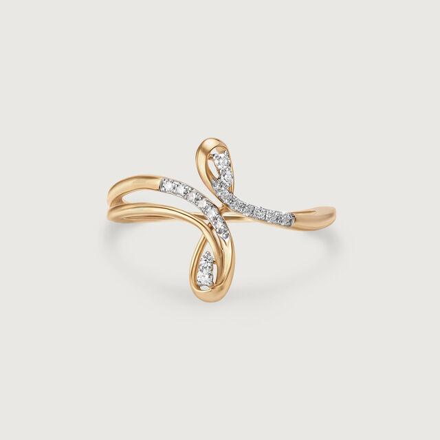 Flowing Sparkle 14 Kt Gold & Diamond Ring,,hi-res image number null