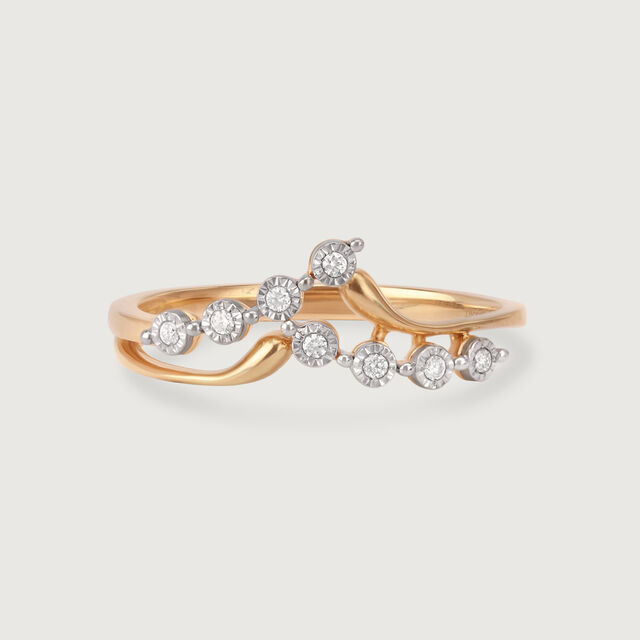 Sculpted Sparkler 14KT Gold & Diamond Ring,,hi-res image number null