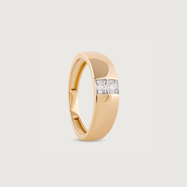 Sparkle Love Gold & Diamond Finger Ring for Men,,hi-res image number null