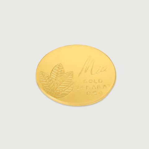 0.5 Gram 24 Karat Mango Leaf Coin