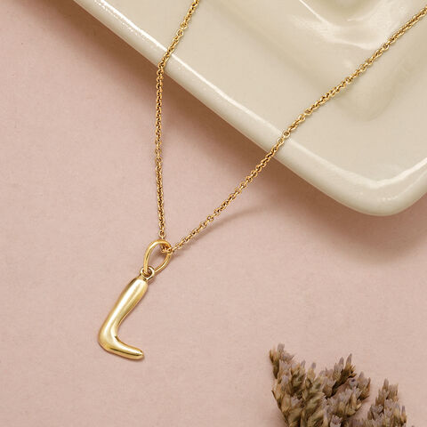 Letter Perfect 'L' Gold Pendant
