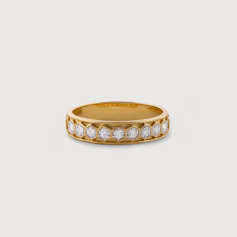 Honeycomb Flex Gold & Diamond Ring for Men