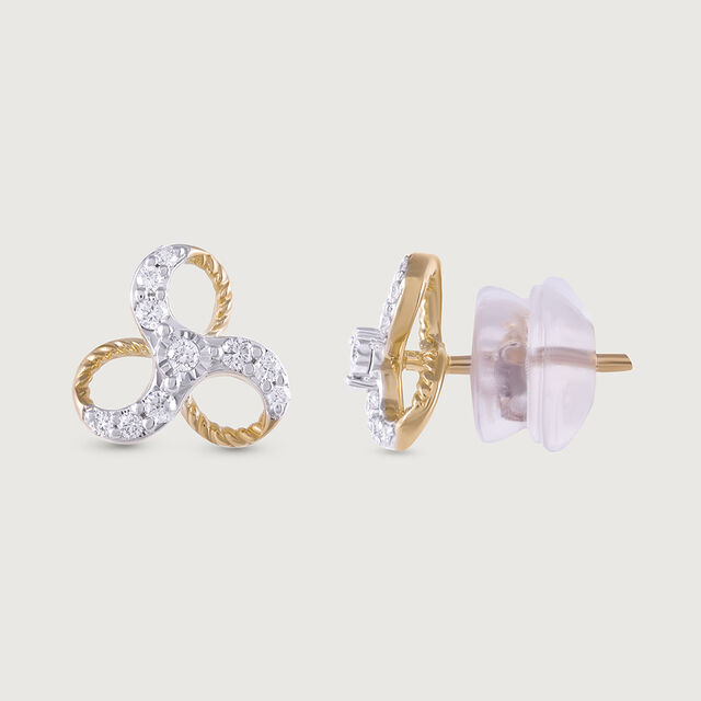 Bold Glimmer Gold & Diamond Stud Earrings,,hi-res image number null