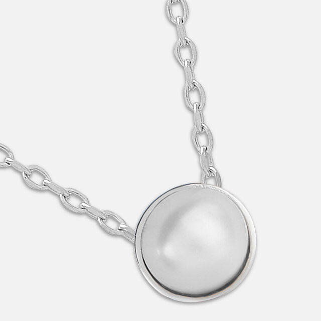 Serene Pearl Drop Silver Necklace,,hi-res image number null