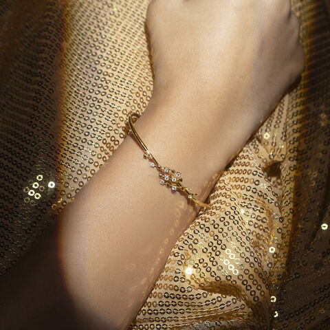 Electric Dance Gold & Diamond Bangle