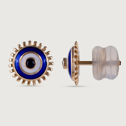 Starlight Evil Eye Gold Stud Earrings