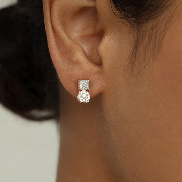 Eternal Bond Gold and Diamond Stud Earrings,,hi-res image number null