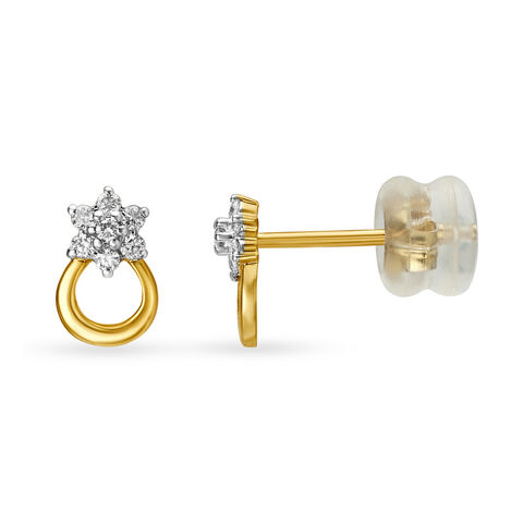 14KT Yellow Gold Diamond Stud Earrings