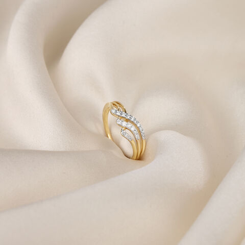 Draped Radiance 14 Kt Gold & Diamond Ring