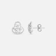 Trinity Of Blossoms Silver Stud Earrings,,hi-res view 4
