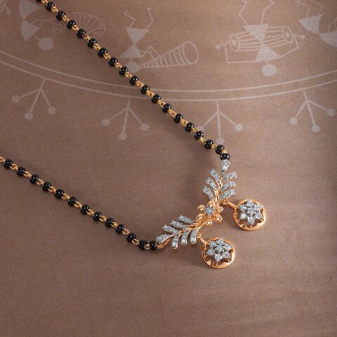 Floral Grace 18 Kt Gold and Diamond Vati Mangalsutra