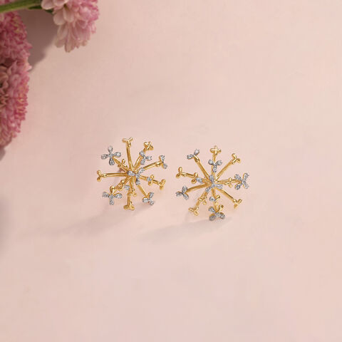 Filigree Florets Diamond Stud Earrings