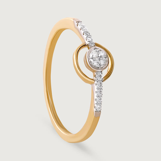 Timeless Circle Gold & Diamond Finger Ring,,hi-res image number null