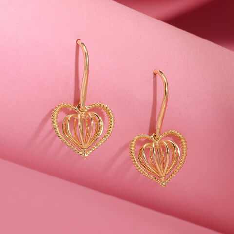Dangling Hearts 14KT Gold Hoop Earring for her