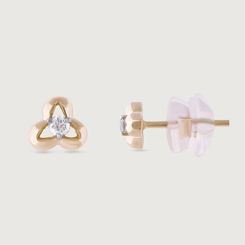 Iconic Shimmer Gold & Diamond Stud Earrings