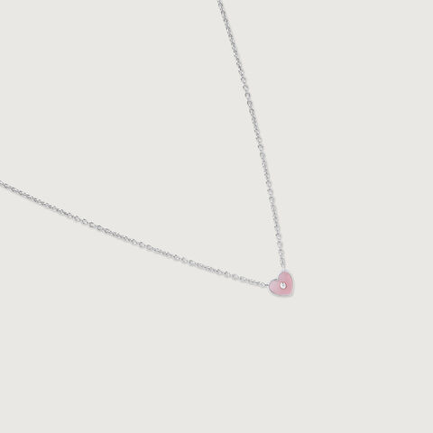 Mother of Pearl Heart Silver Necklace