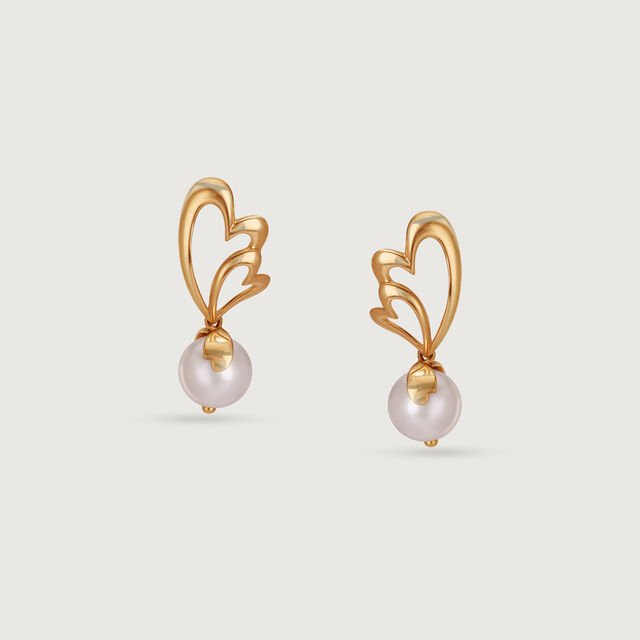 Love Sparks Pearl & Gold Drop Earrings,,hi-res image number null