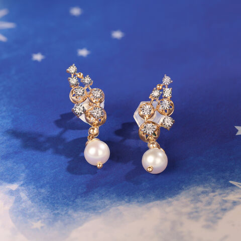 Pearlescent Cluster 14KT Drop Earrings
