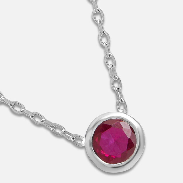 Radiant Ruby Silver Necklace,,hi-res image number null