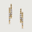 Sequin Glow Gold & Diamond Stud Earrings,,hi-res view 3