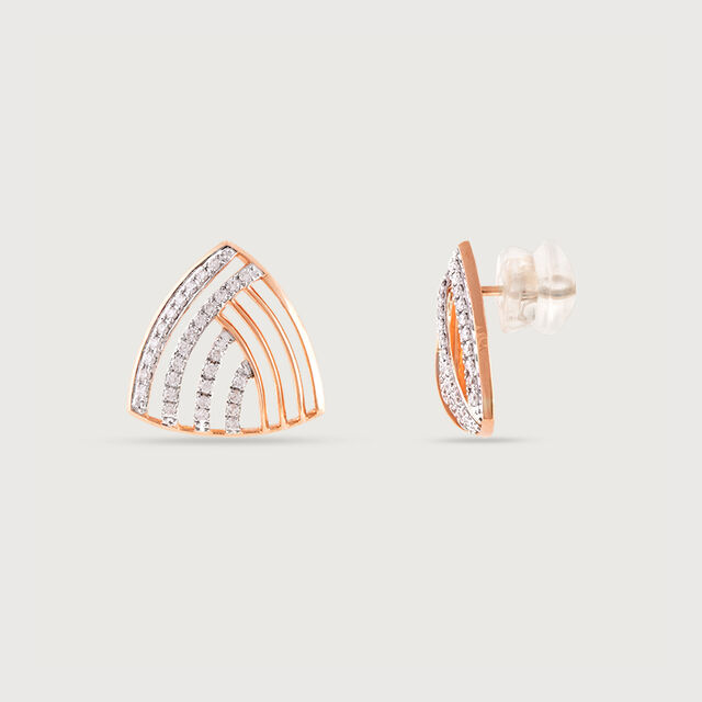Radiant Grace Gold & Diamond Stud Earrings,,hi-res image number null