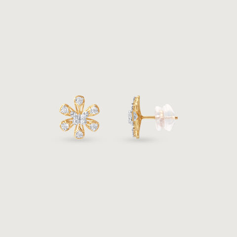Floral Flutter Diamond Stud Earrings