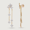 Starlit Cascade Gold & Diamond Drop Earrings,,hi-res view 4