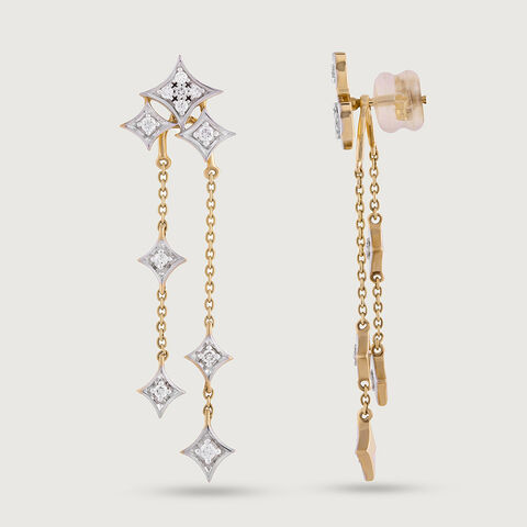 Starlit Cascade Diamond Drop Earrings