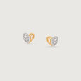 Love Glow Diamond & Gold Stud Earrings,,hi-res view 3