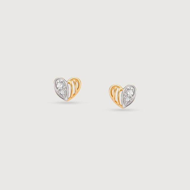 Love Glow Diamond & Gold Stud Earrings,,hi-res image number null