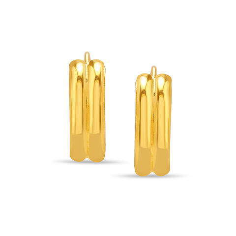 22KT Yellow Gold Dazzling Bold Hoop Earrings